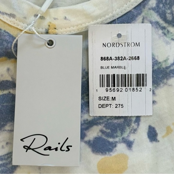 NWT RAILS The Racer Tank Blue Marble Cotton Size Medium - Picture 4 of 9